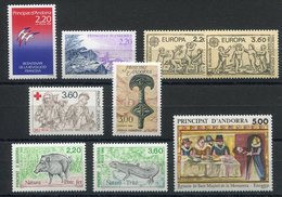 RC 19320 ANDORRE COTE 24,10€ - 1989 ANNÉE COMPLETE SOIT 9 TIMBRES N° 376 / 384 NEUF ** MNH TB - Años Completos