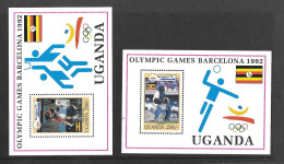 Uganda 1992 MNH Olympic Games, Barcelona MS 1136 (2 Sheets) - Ouganda (1962-...)