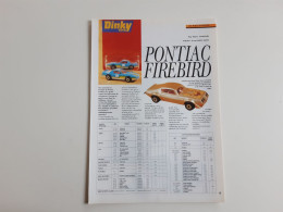 Miniatures Pontiac Firebird - Coupure De Presse - Other & Unclassified