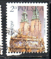 POLONIA POLAND POLSKA 2002 CHURCH CATHEDRAL ST. ADALBERT'S COFFIN GNIEZNO 2z USATO USED OBLITERE' - Gebraucht