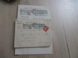 F5 Grand Hôtel De La Gare Quai D'Orsay Paris 2 Lettres à En Tête + Enveloppe Illustrées 1909 - Sport En Toerisme