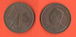 Gambia 5 Bututs 1971 African States Bronze Coin Ship - Gambie