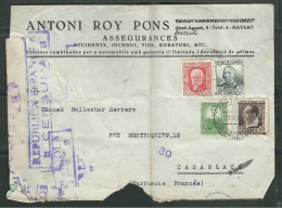 ESPAGNE 1937 Lettre Censurée De Barcelone Pour Casablanca Maroc - Bolli Di Censura Nazionalista
