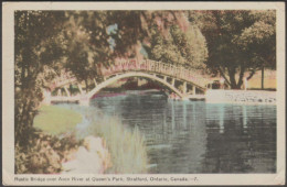 Rustic Bridge Over Avon River, Queen's Park, Stratford, Ontario, 1949 - PE Co Postcard - Sonstige & Ohne Zuordnung