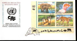 NATION UNIES FDC ANIMALI IN VIA DI ESTINZIONE 1997 - Autres & Non Classés