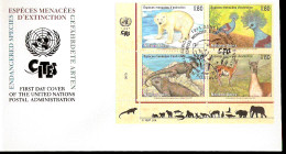 NATION UNIES FDC ANIMALI IN VIA DI ESTINZIONE 1997 - Sonstige & Ohne Zuordnung