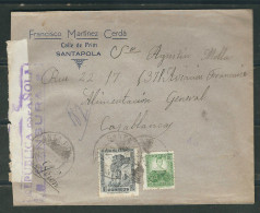ESPAGNE 1937 Lettre Censurée De Santapola Pour Casablanca Maroc - Bolli Di Censura Nazionalista