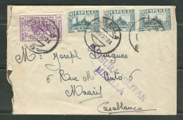 ESPAGNE 1937 Lettre Censurée De Melilla Pour Casablanca Maroc - Nationalistische Censuur