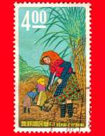 TAIWAN  - Repubblica Di Cina - Usato - 1968 - Industria Dello Zucchero - Coltivatore Che Raccoglie La Canna - 4.00 - Used Stamps