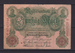 GERMANY - 1910 Reichsbanknote  50 Mark Circulated Banknote - 50 Mark