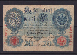 GERMANY - 1914 Reichsbanknote  20 Mark Circulated Banknote - 20 Mark