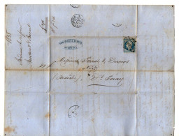 TB 4674 - 1855 - LAC - Lettre De M. BROSTARET & BURNEL à BORDEAUX Pour M. PERRET & DUCROS à SAINT - PERAY - 1849-1876: Klassik