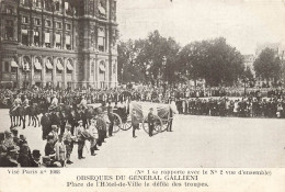 FRANCE -Obsèques Du Générale Gallieni - Place De L'hôtel De Ville Le Défilé Des Trouves - Animé - Carte Postale Ancienne - Cafés, Hôtels, Restaurants