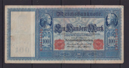 GERMANY - 1908 Reichsbanknote  100 Mark Circulated Banknote - 100 Mark