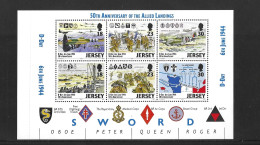 Jersey 1994 MNH 50th Anniv Of D-Day Landing Booklet Sheet MS629B - Jersey