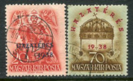 HUNGARY 1938 Recovery Of Territories Used.  Michel 591-92 - Usado