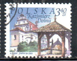 POLONIA POLAND POLSKA 2003 CITY CHURCH AND WELL KAZIMIERZ DOLNY  3.40z USATO USED OBLITERE' - Used Stamps