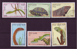 Asie - Kampuchea 1988 - Reptiles - 6 Timbres Différents - 6264 - Kampuchea