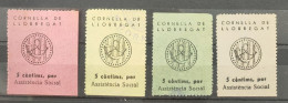 CORNELLA DE LLOBREGAT ( BARCELONA). 5 CTS ASSISTENCIA SOCIAL. LOTE DE 4 SELLOS. - Emissioni Repubblicane