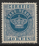 Cabo Verde – 1877 Crown Type 40 Réis Mint Stamp - Islas De Cabo Verde