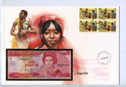 GIANT POSTCARD COMMEMORATIVE ANGUILLA EASTERN CARIBBEAN CARAIBI ORIENTALI FIRST DAY ISSUE FDS UNC - Oostelijke Caraïben