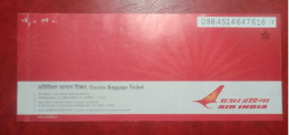 2012 INDIA AIRLINES EXCESS BAGGAGE CHECK - Tickets