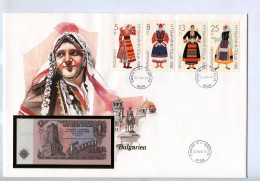 GIANT POSTCARD COMMEMORATIVE BULGARIA SOFIJA COSTUMI TIPICI FIRST DAY ISSUE FDS UNC - Bulgarije