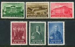 HUNGARY 1938 Debrecen University MNH / **.  Michel 585-90 - Unused Stamps