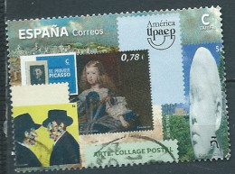 ESPAGNE SPANIEN SPAIN ESPAÑA 2022 AMÉRICA UPAEP COLLAGE POSTCARD ART COLLAGE POSTAL USED ED 5611 MI 5662 YT 5367 SN 4645 - Usati