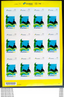 PB 30 Brazil Personalized Stamp Brasiliana 2013 Corcovado ECT New Logo Adhesive 2017 Sheet - Personalized Stamps