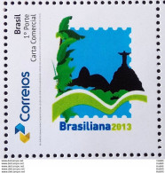 PB 29 Brazil Personalized Stamp Brasiliana 2013 Corcovado ECT New Logo Gummed 2017 - Personalized Stamps