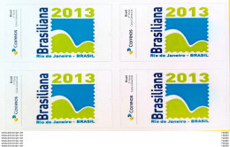 PB 28 Brazil Personalized Stamp Brasiliana 2013 Pao Acucar ECT New Logo Adhesive 2017 Block Of 4 - Personalized Stamps