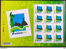 PB 02 Brazil Personalized Stamp Basic Brasiliana Corcovado 2013 Sheet - Personnalisés