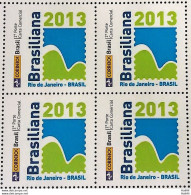 PB 01 Brazil Personalized Stamp Brasiliana Pao De Acucar ECT Old Logo 2013 Block Of 4 - Personnalisés