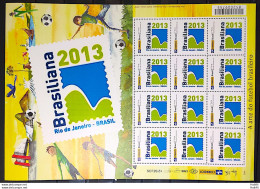 PB 01 Brazil Personalized Stamp Brasiliana Pao De Acucar ECT Old Logo 2013 Sheet - Personnalisés