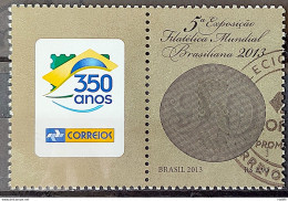 C 3291 Brazil Stamp Exposure Philatelic World Brasiliana Bull Eyes 2013 With Vignette Circulated 1 - Usati