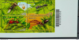 C 3280 Brazil Stamp Ant Insect 2013 Setenant Bar Code - Unused Stamps
