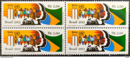 C 3273 Brazil Stamp Fight Against Racial Discrimination Brasilia Upaep 2013 Block Of 4 - Unused Stamps