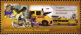 C 3270 Brazil Stamp 350 Years Of Correios 2013 Postal Service Airplane Moto Ship Car - Unused Stamps