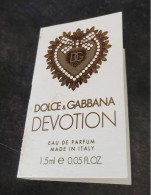 Nouveau échantillon Tigette - Perfume Sample - Dévotion De Dolce & Gabbana - Campioncini Di Profumo (testers)