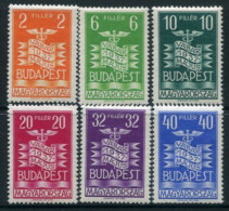 HUNGARY 1937 Budapest International Fair MNH / **.  Michel 543-48 - Unused Stamps