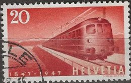 SWITZERLAND 1947 Centenary Of Swiss Federal Railways - 20c. Type Ae8/14 Electric Locomotive Crossing Melide Causeway FU - Gebraucht