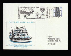 PCU0793- ALEMANHA 1998- USADO C/ SELO_  BARCOS - FARÓIS - Cartes Postales - Oblitérées