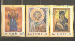 Russia: Full Set Of 3 Used Stamps, 2000th Anniversary Of Christianity - Icons, 2000, Mi#783-5 - Used Stamps
