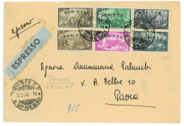 P2670 - ITALIA AMG-FTT , 22.7.48, RISORGIMENTO, 6 VALORI DIVERSI, IN LETTERA PER ESPRESSO , TARIFFA L 45. - Marcophilia