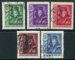 HUNGARY 1935 Rakoczi Anniversary Set Used.  Michel 517-21 - Usado