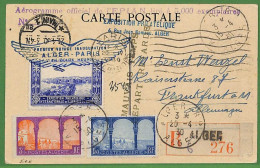 Ad6449 - ALGERIE  - Postal History -  First Flight SPECIAL Card MU# 21  1930 - Posta Aerea