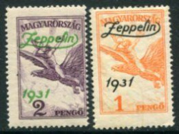 HUNGARY 1931 Zeppelin Visit MNH / **.  Michel 478-79 - Neufs