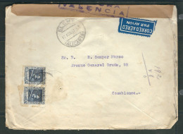 ESPAGNE 1937 Lettre. Censurée De Elche Alicante Pour Casablanca Maroc - Bolli Di Censura Nazionalista