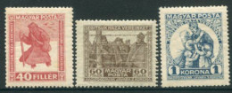 HUNGARY 1920 War Invalids Upright Watermark MNH / **.  Michel 312-14X - Neufs